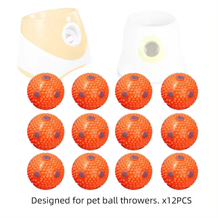 12 PCS Tennis Launcher Elastic Ball for Small and Medium Size Dogs Playing Fetch Latex Ball 2inch Dog Toy Portable Tennis Throw