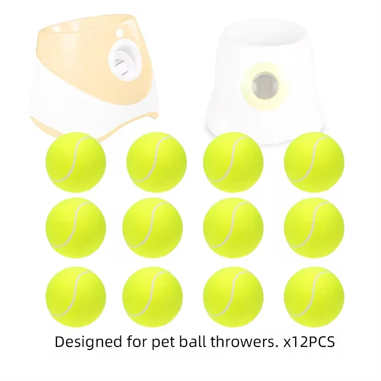 12 PCS Tennis Launcher Elastic Ball for Small and Medium Size Dogs Playing Fetch Latex Ball 2inch Dog Toy Portable Tennis Throw